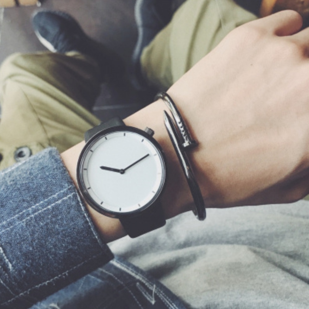 ⌚️NEW⌚️ Unisex Simple Leather Strap Quartz Watch - Picture 3 of 3